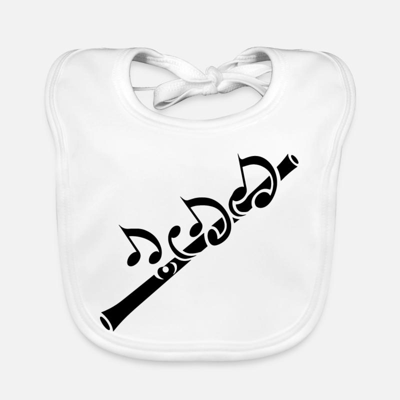 Musique de flûte - Bavoir bio Bébé - blanc