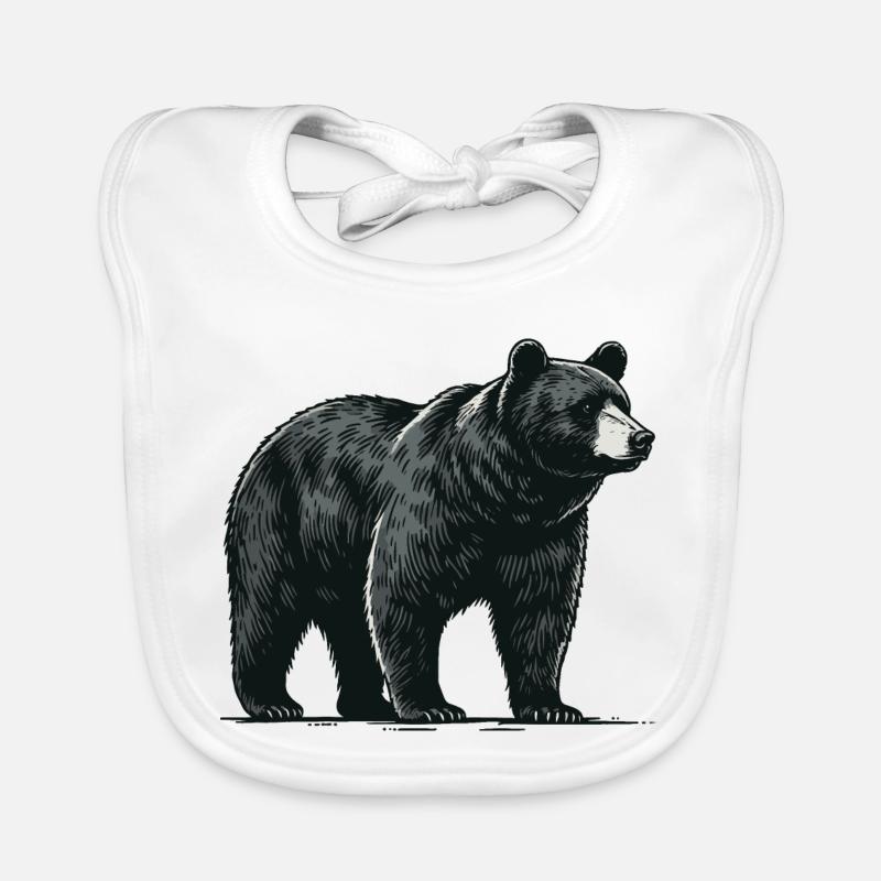 Black bear Organic Baby Bibs