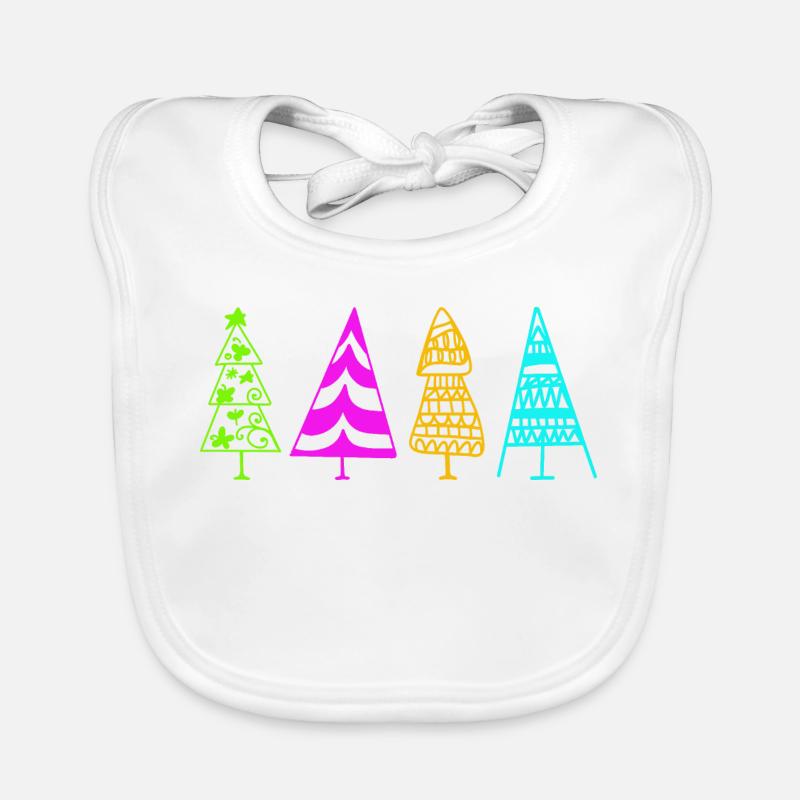 Bunte Weihnachtsbaum-Illustration Baby Bio-Lätzchen