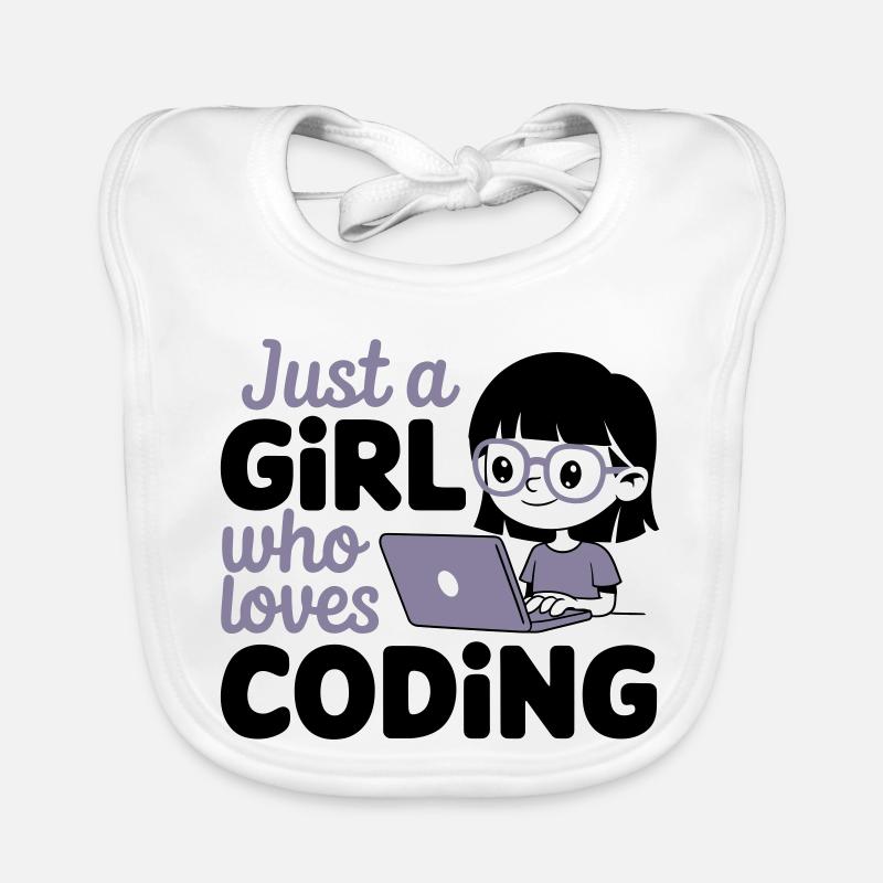 Juste une fille qui aime coder Bavoir bio Bébé