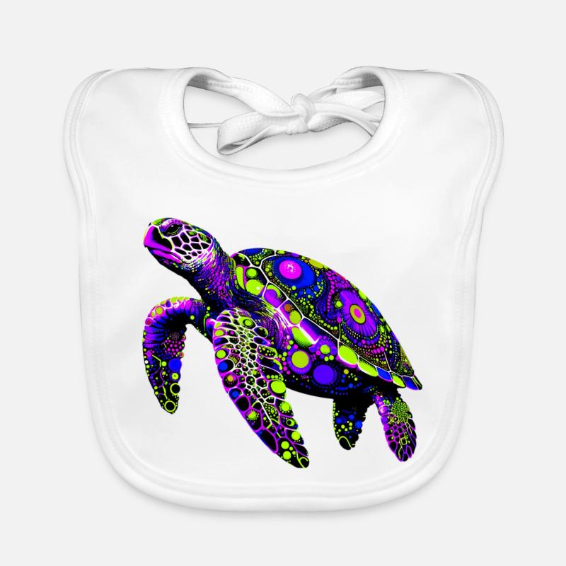 Schildkröte - Baby Bio-Lätzchen - Weiß