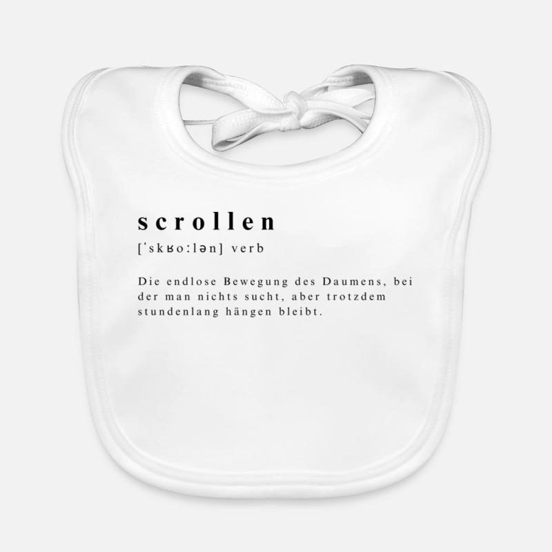 Scrollen – Die Kunst der Daumen-Akrobatik Baby Bio-Lätzchen