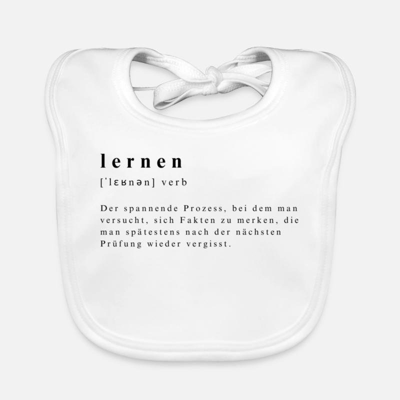 Learning - Verb - Definition - Phonetic Transcription Organic Baby Bibs