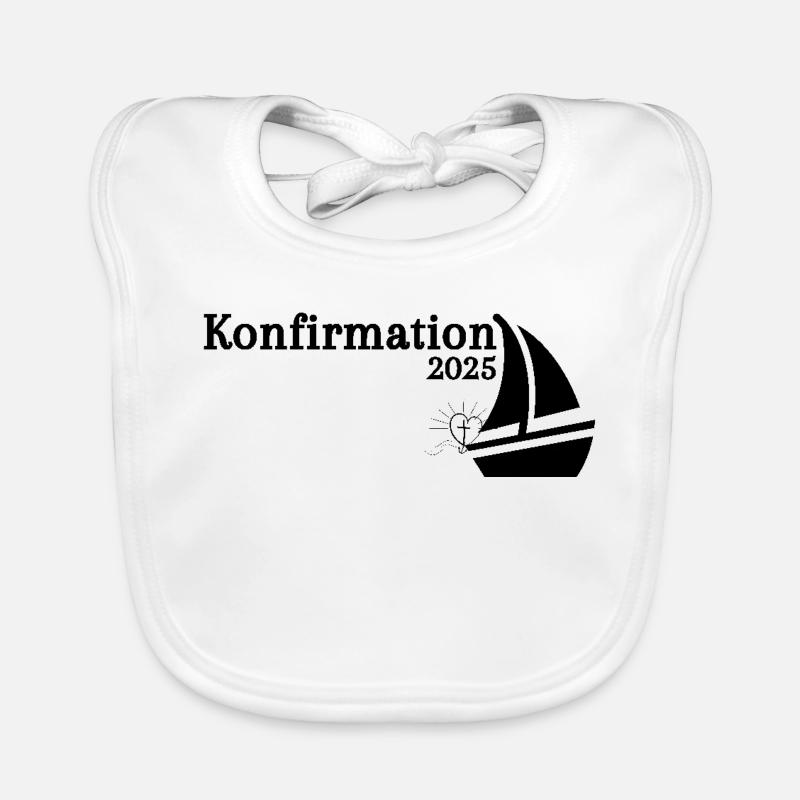Konfirmation 2025 Schiff segelt am Horizont Baby Bio-Lätzchen