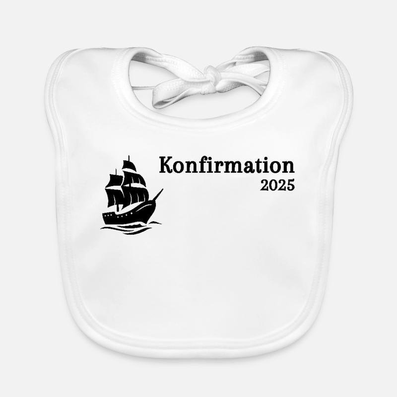 Konfirmation 2025 Schiff segelt heran Baby Bio-Lätzchen