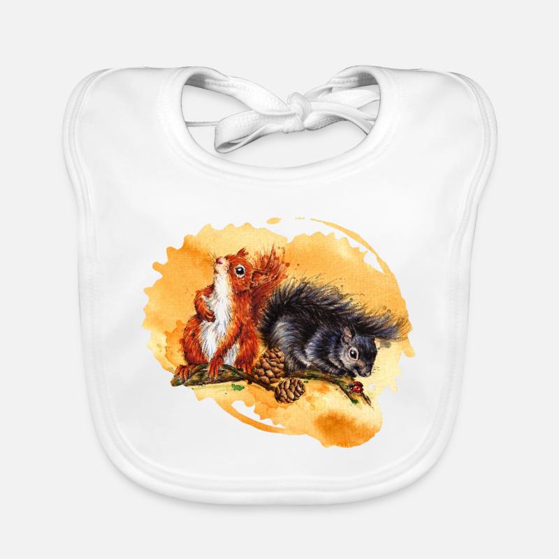 Eichhörnchen | squirrel - Baby Bio-Lätzchen - Weiß