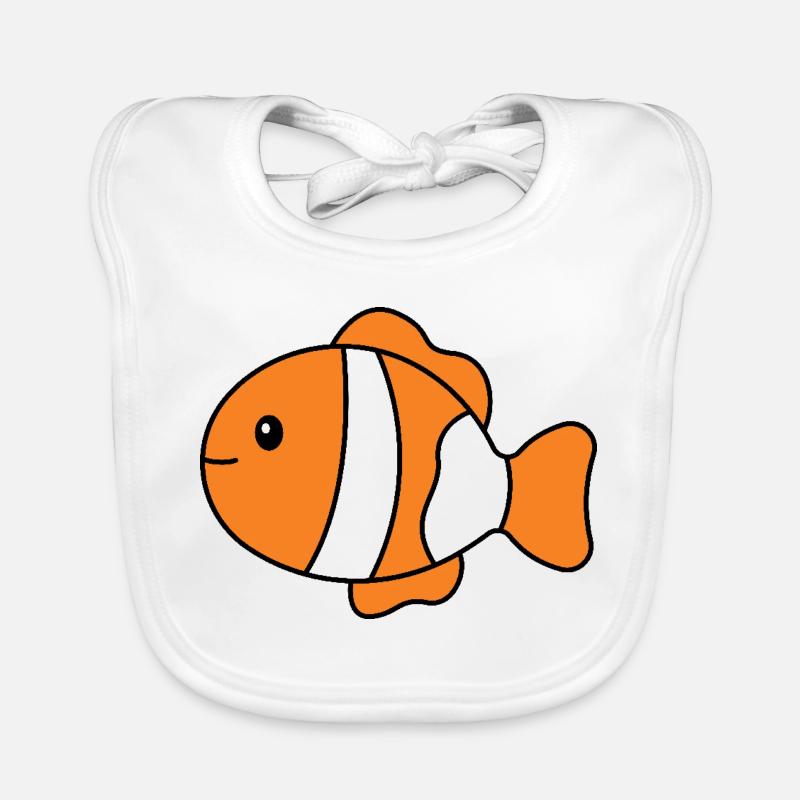 Poisson-clown tropical - Bavoir bio Bébé - blanc