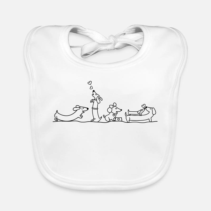 Liebevolle Dackelillustration Baby Bio-Lätzchen