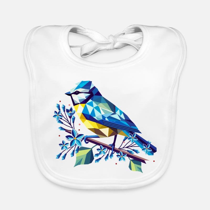 Bleu charmant sur une branche de lilas Bavoir bio Bébé