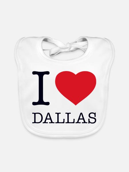 I LOVE DALLAS - Organic Baby Bibs - white - Front