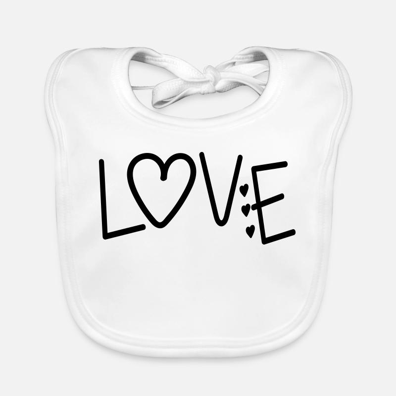 VALENTINES DAY QUOTE LOVE Organic Baby Bibs