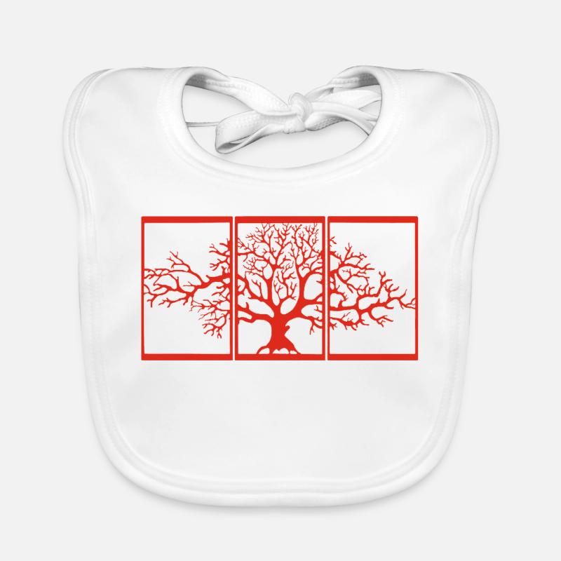 Blick in die Natur (rot) Baby Bio-Lätzchen
