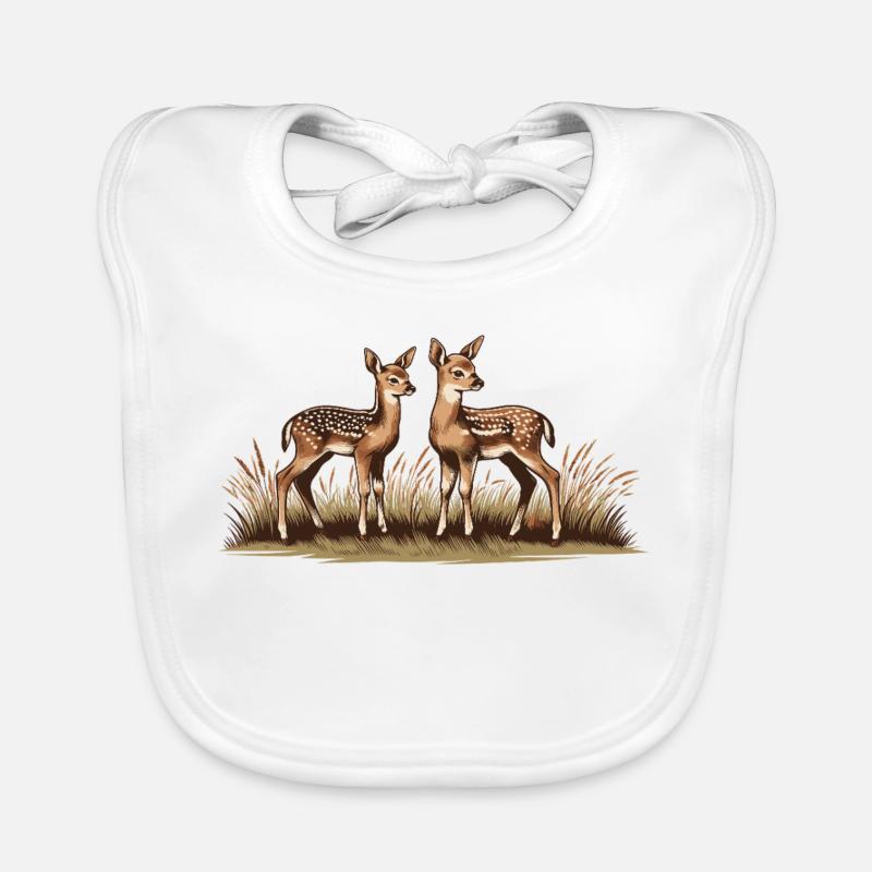 Deer on meadow Organic Baby Bibs