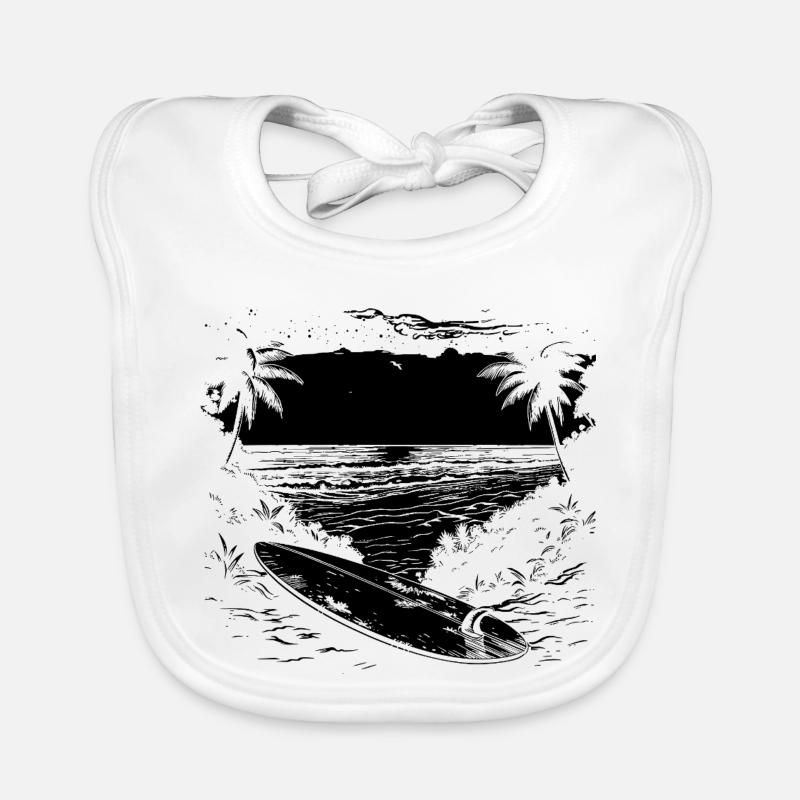 Graphismes de surf Bavoir bio Bébé