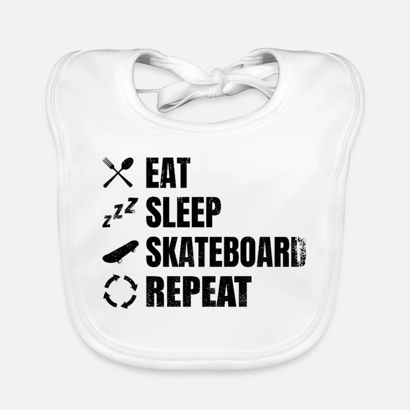 Skateboarder Daily Routine Organic Baby Bibs