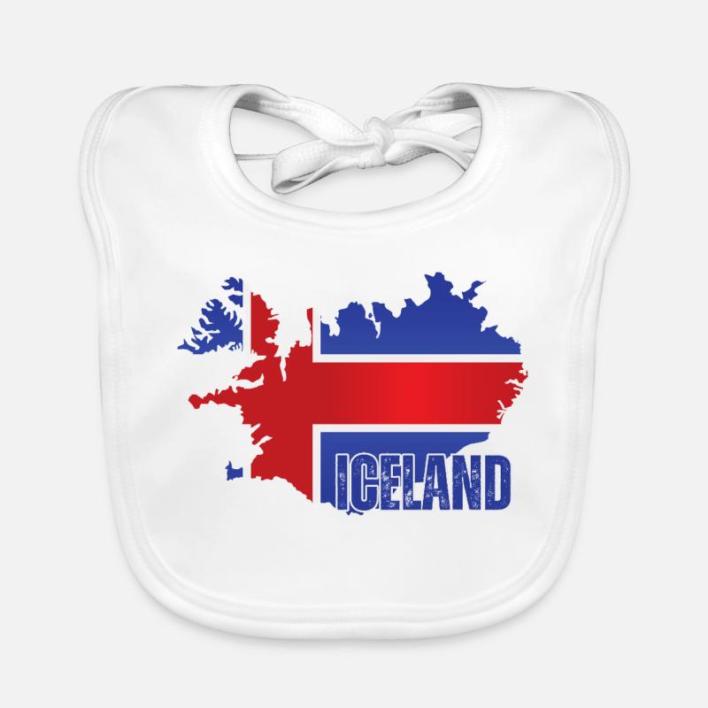 Icelandic Pride, Icelandic flag Organic Baby Bibs