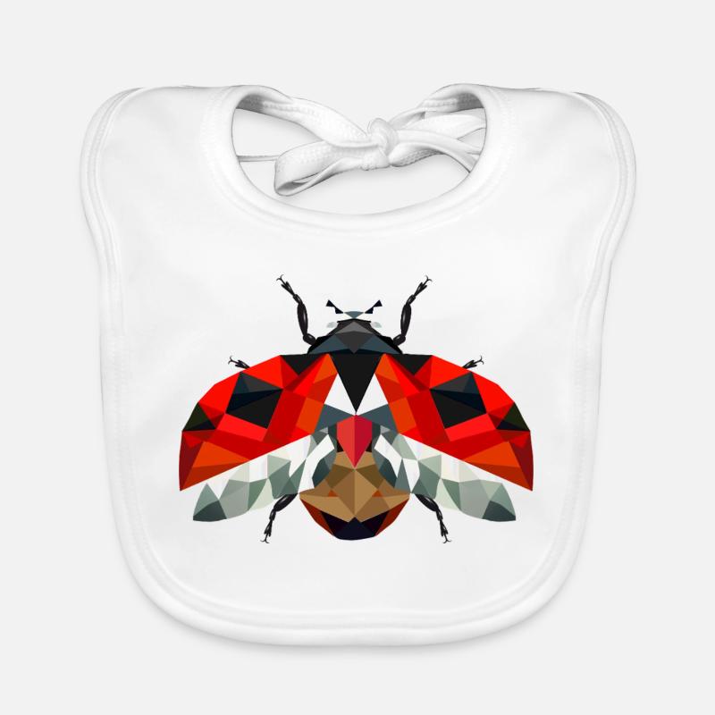 Flying ladybug in strong red tones Organic Baby Bibs