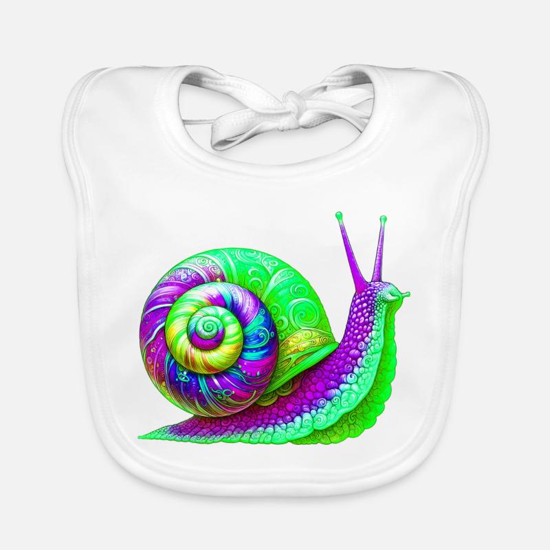 Escargot - Bavoir bio Bébé - blanc