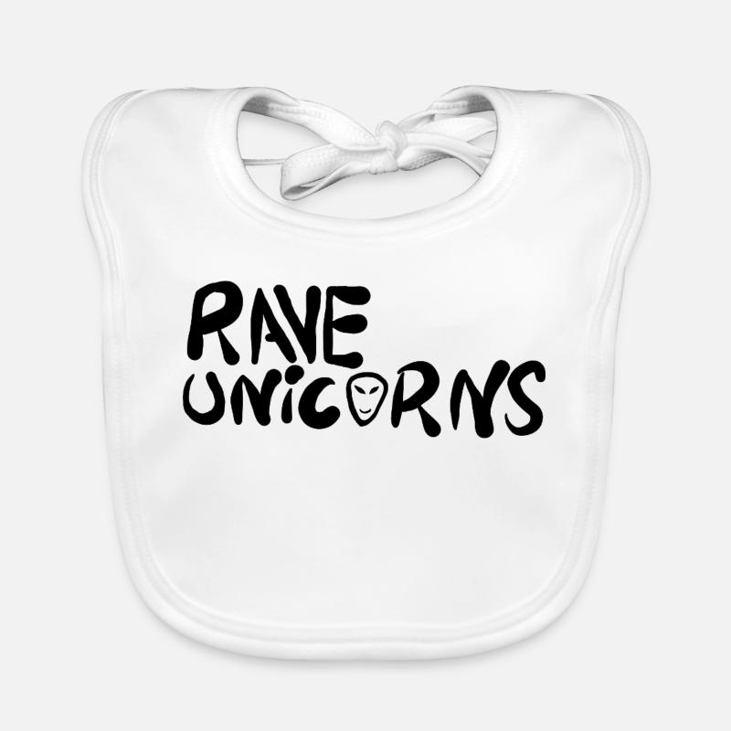Rave Unicorns Logo Text Black Baby Bio-Lätzchen