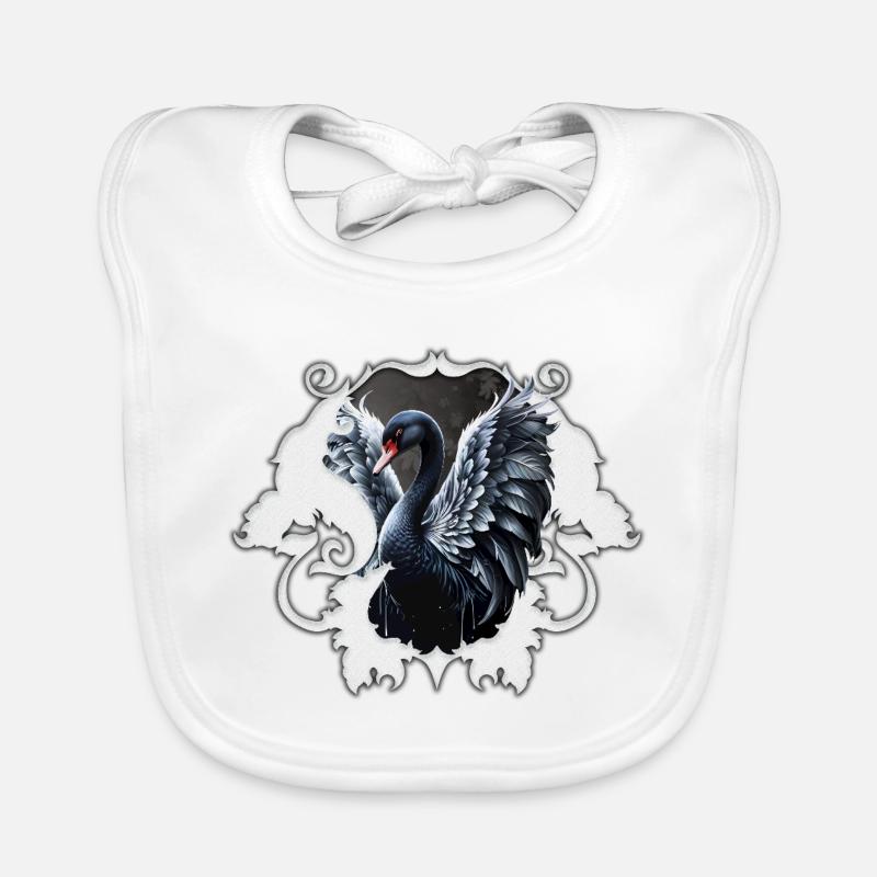 In the shadow of elegance: A black swan. Organic Baby Bibs