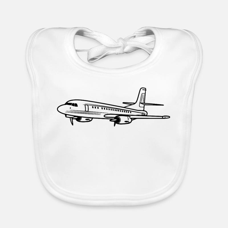 Airplane Drawing Organic Baby Bibs