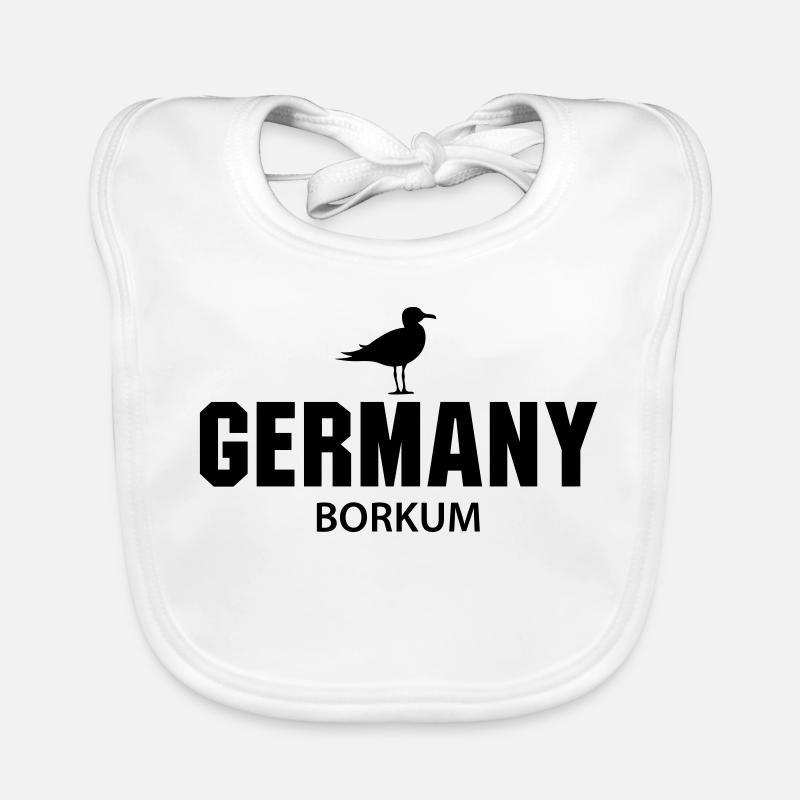Borkum GERMANY - Baby Bio-Lätzchen - Weiß