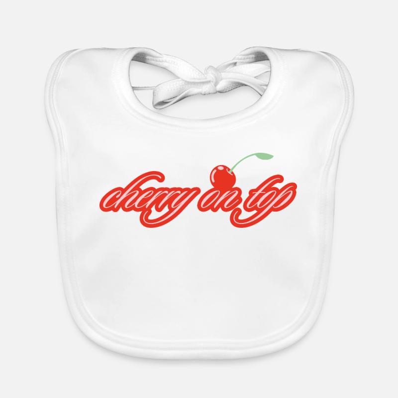 Cherry On Top - Baby Bio-Lätzchen - Weiß