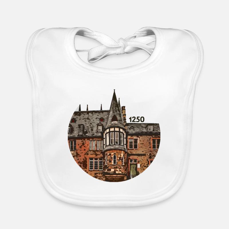 1250 Maison allemande Est - Bavoir bio Bébé - blanc