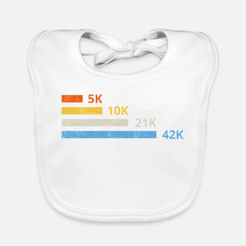 Running Distances II - 5K 10K 21K 42K Marathoner Organic Baby Bibs