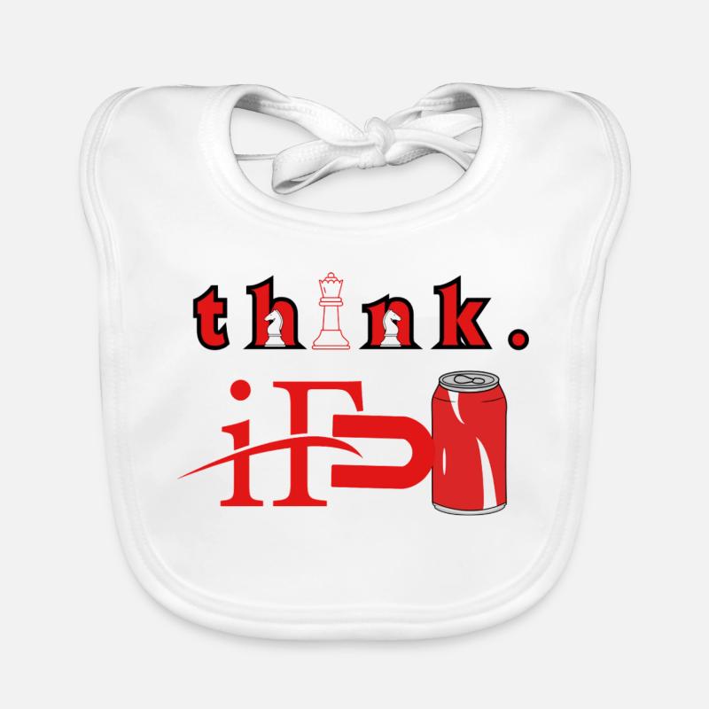 Pensez à un graphique de canette rouge d’échecs Bavoir bio Bébé