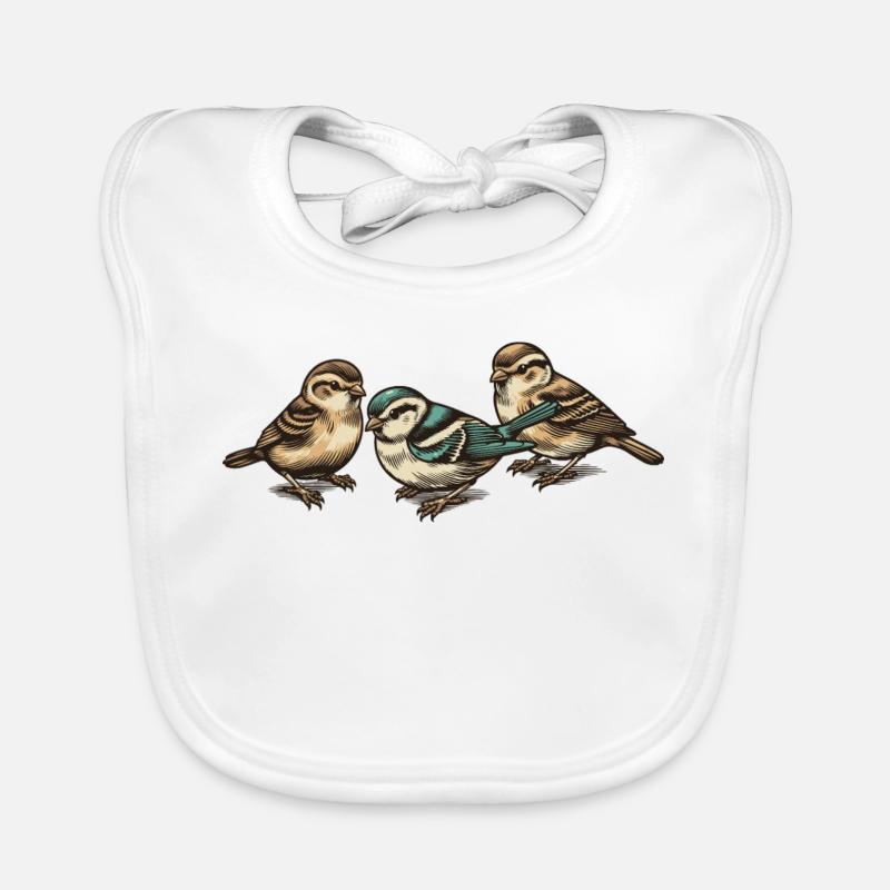 Trois petits oiseaux Bavoir bio Bébé