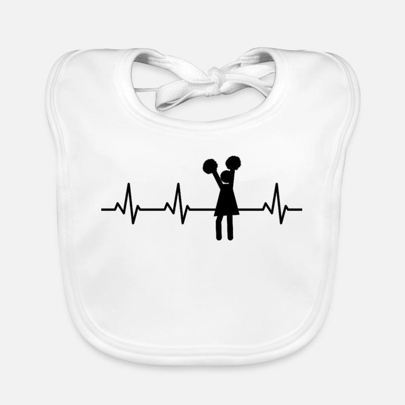 Cheerleader stick figures pulse beat Organic Baby Bibs