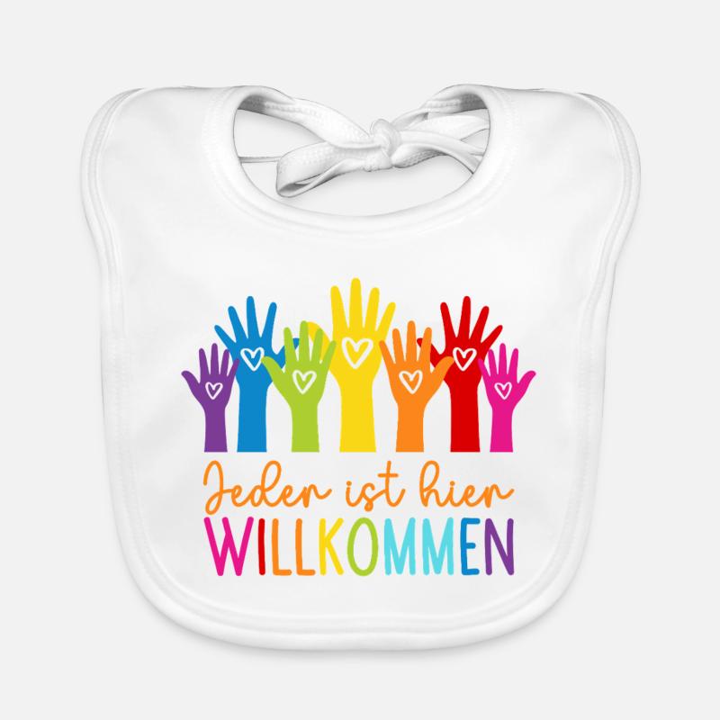 Jeder ist hier willkommen Baby Bio-Lätzchen