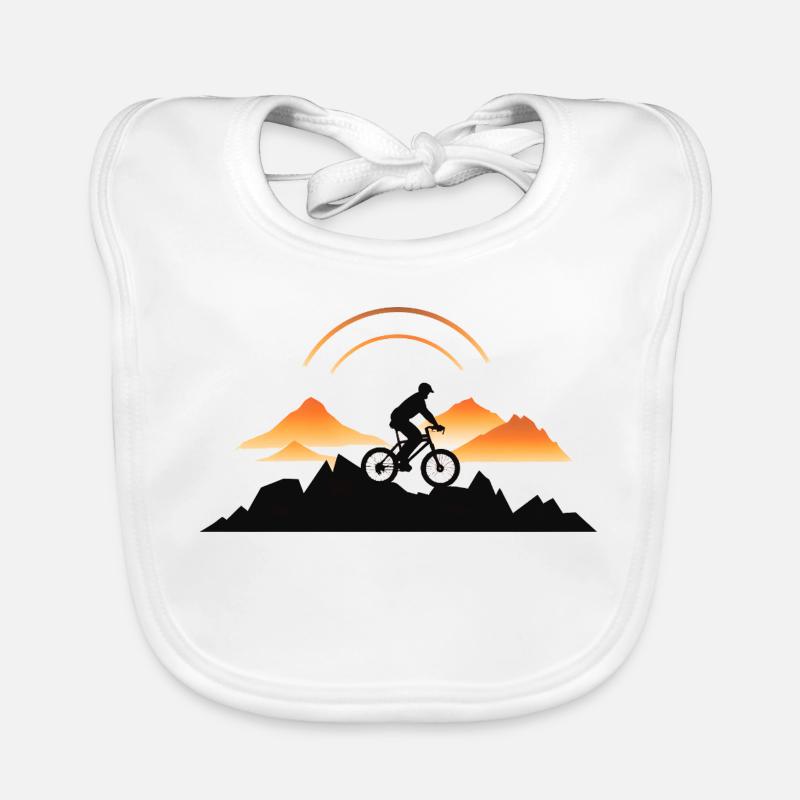 Dessin d’un cycliste de VTT Bavoir bio Bébé