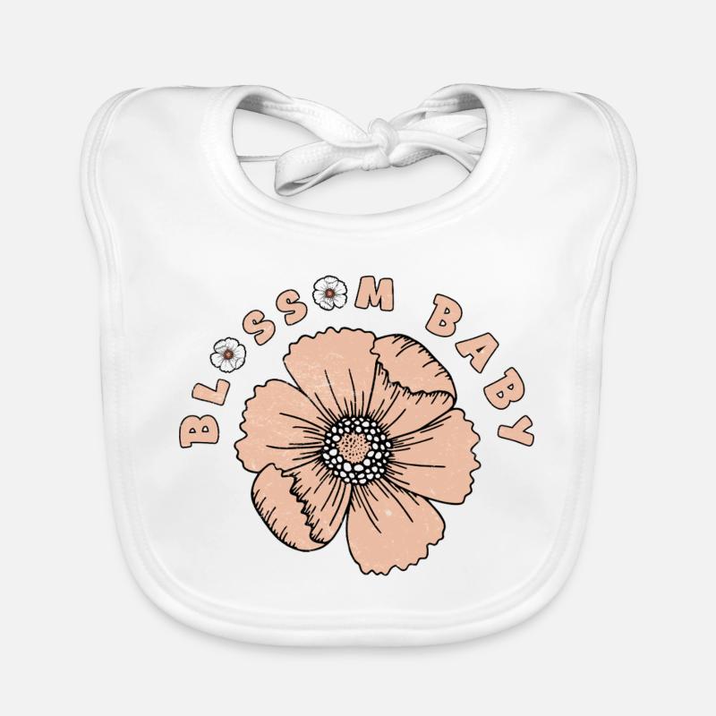 Jolie fleur - Conception de fleur de printemps mignonne Bavoir bio Bébé