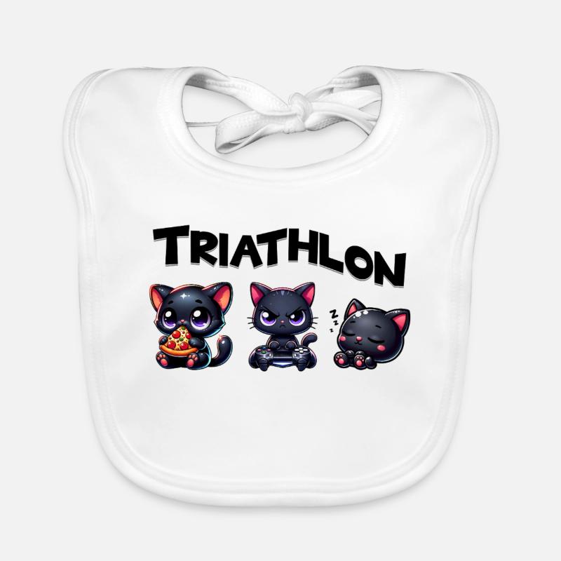 Triathlon Triathlete Cat Baby Bio-Lätzchen