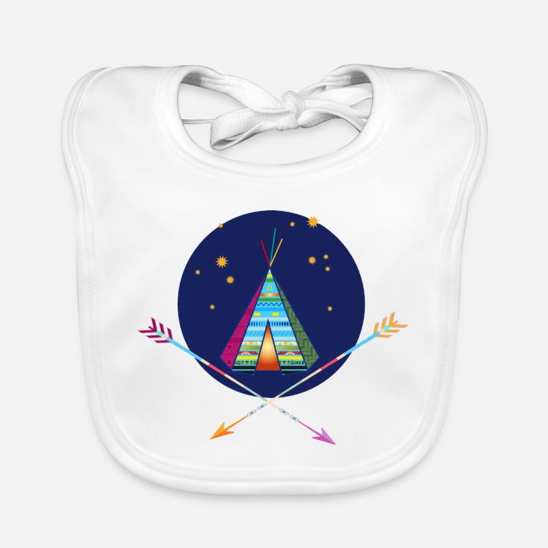Tente tipi avec des flèches – symbole d’aventure Bavoir bio Bébé