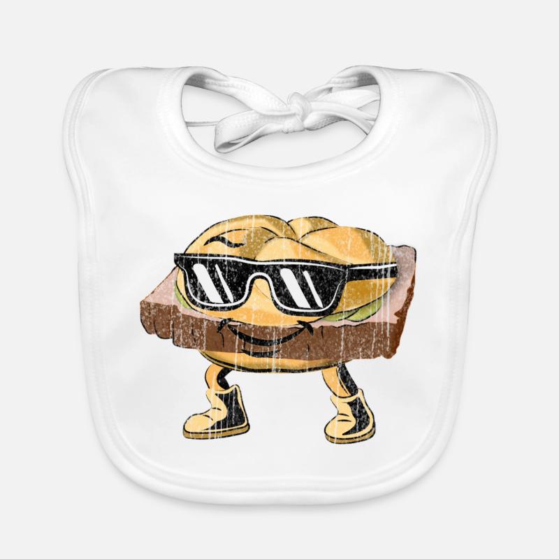 Leberkas Le.Ka.Se.Mi.Gu–charakter mit Sonnenbrille Baby Bio-Lätzchen
