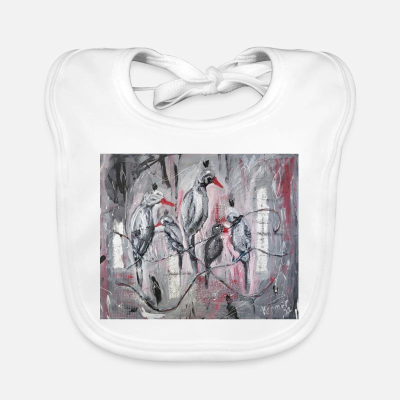 Corbeaux - Bavoir bio Bébé - blanc