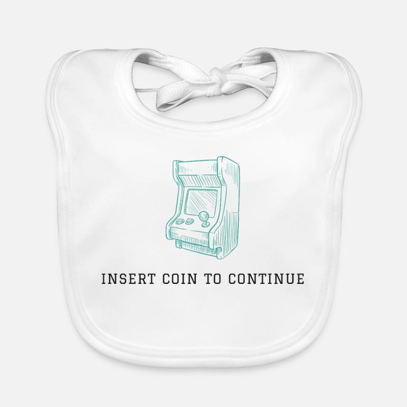 Insert Coin to Continue - Retro Arcade Vibes Baby Bio-Lätzchen
