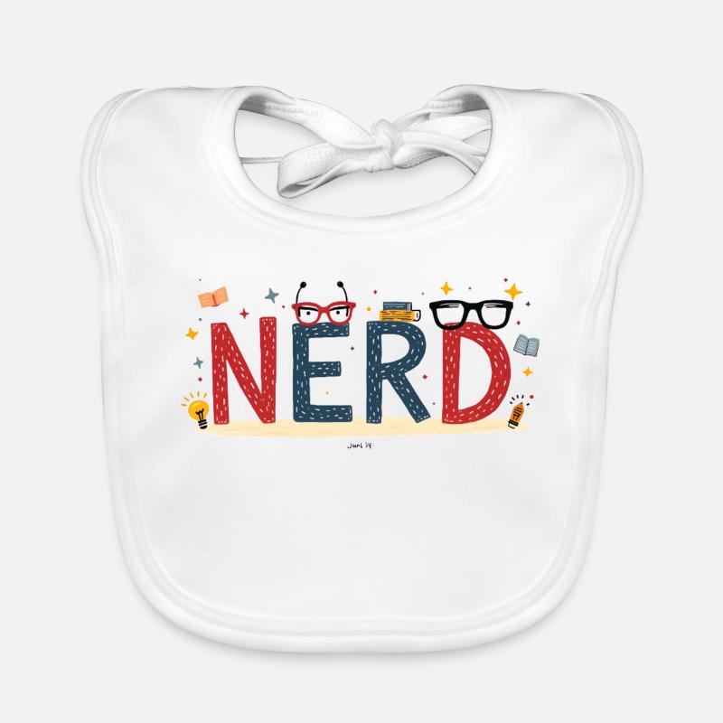 Nerd en lettres géantes et lunettes Bavoir bio Bébé