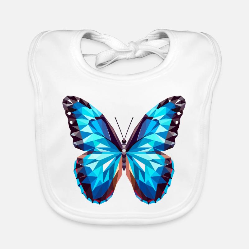 Papillon bleu - Inspiré du papillon Morpho Bavoir bio Bébé