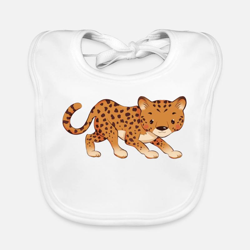 Leopard - Baby Bio-Lätzchen - Weiß