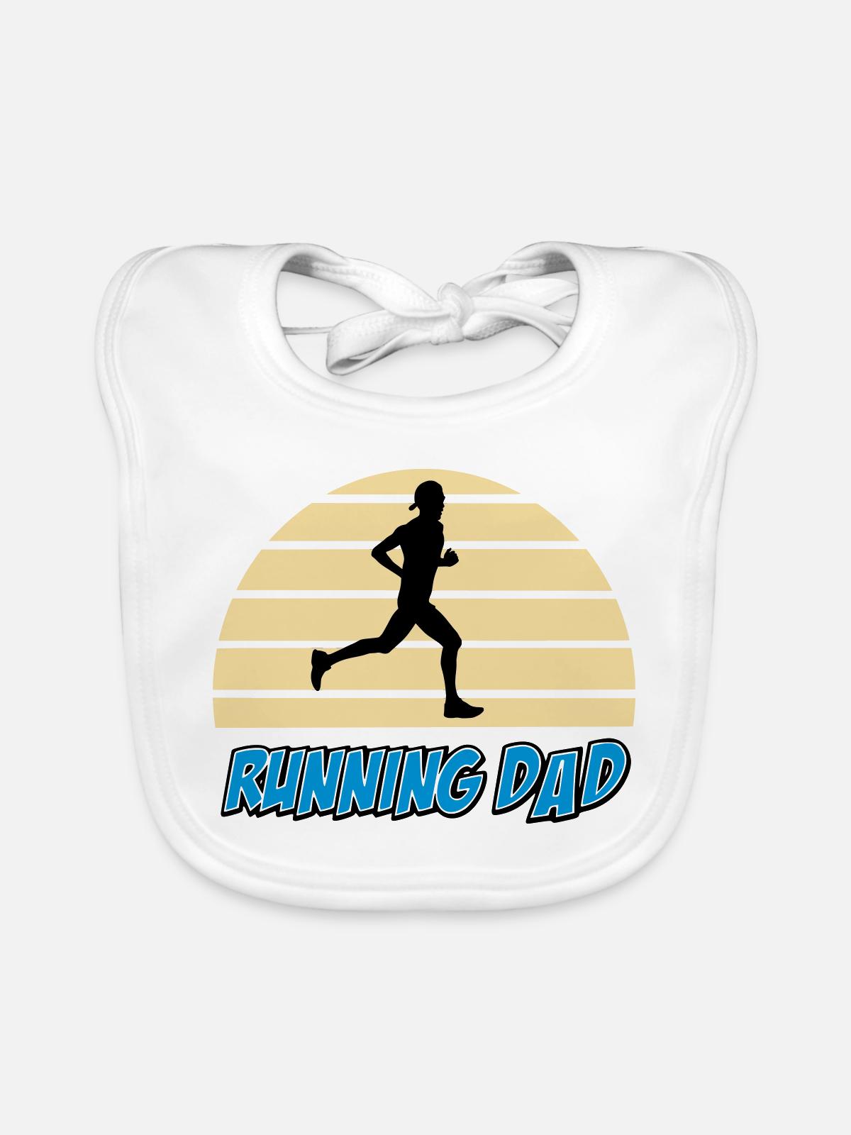 Running dad - Bavoir bio Bébé - blanc - Devant
