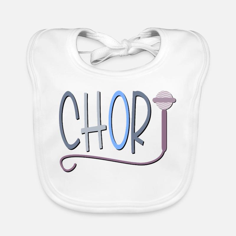 CHOR MIKROFON - HOBBY SINGEN - Baby Bio-Lätzchen - Weiß