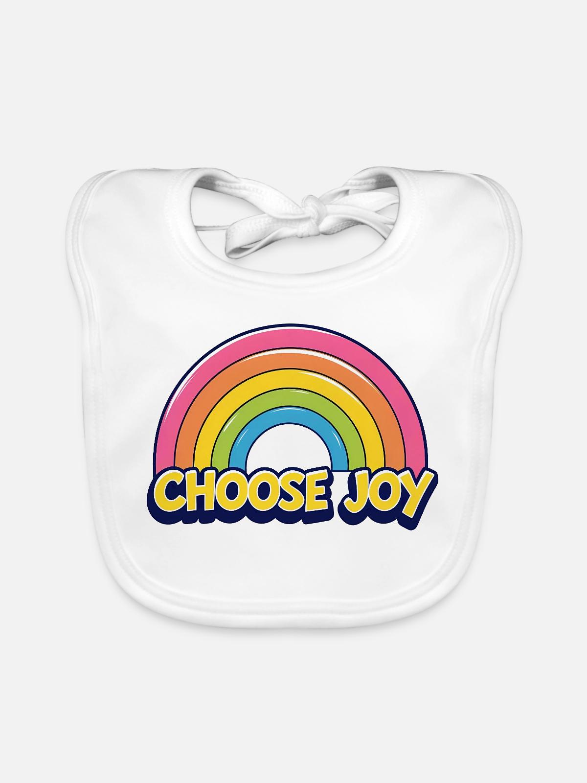 Choose Joy - Baby Bio-Lätzchen - Weiß - Vorne