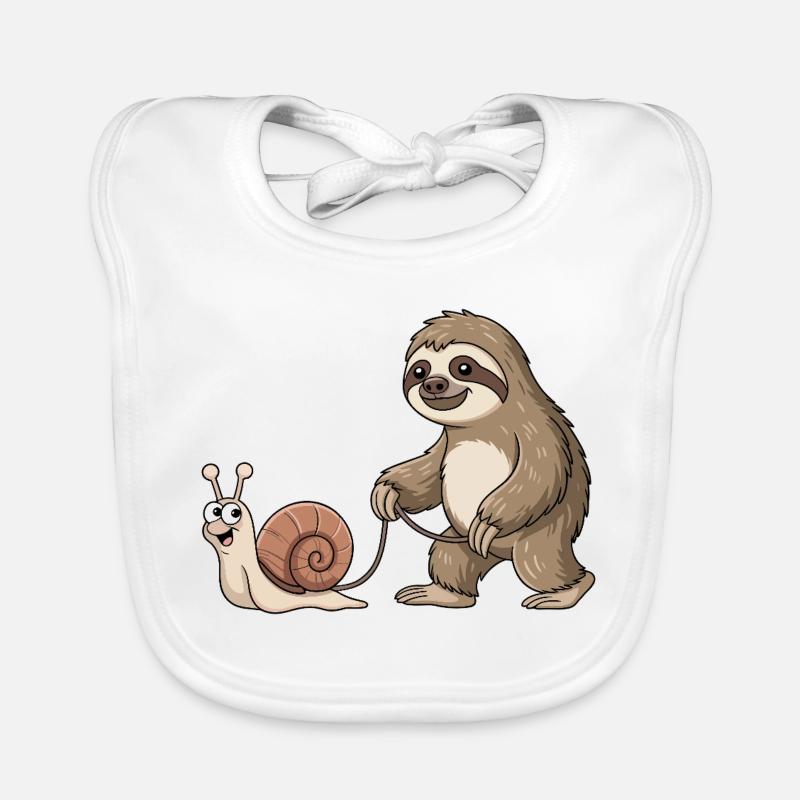 Sloth and snail Organic Baby Bibs
