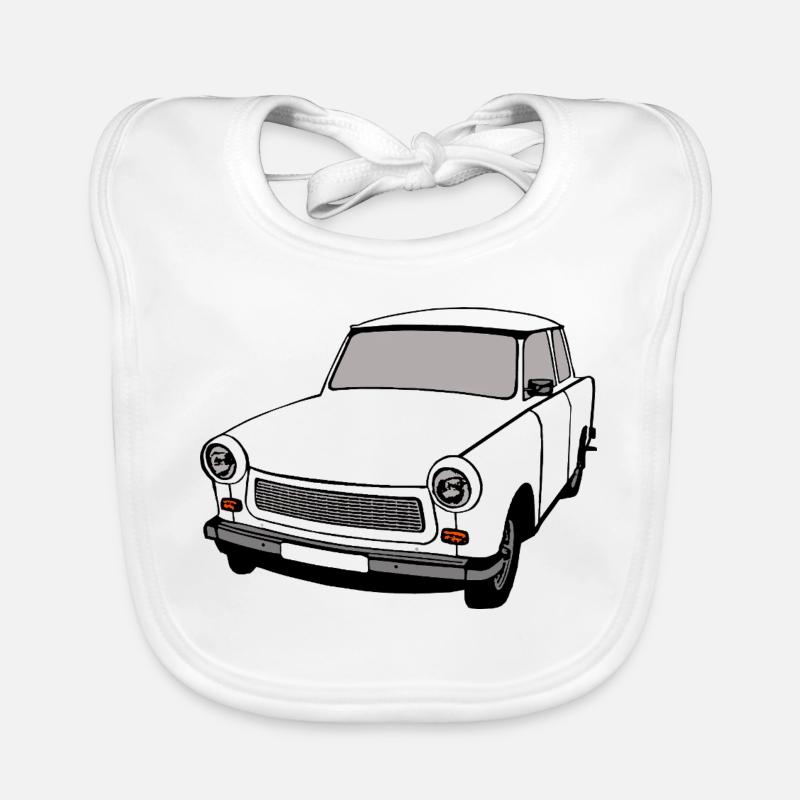  ,Trabi , RDA, Voiture, RDA, Allemagne de l’Est Bavoir bio Bébé