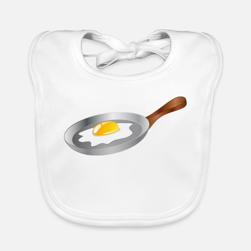 Fried egg in a pan – breakfast with retro charm Organic Baby Bibs