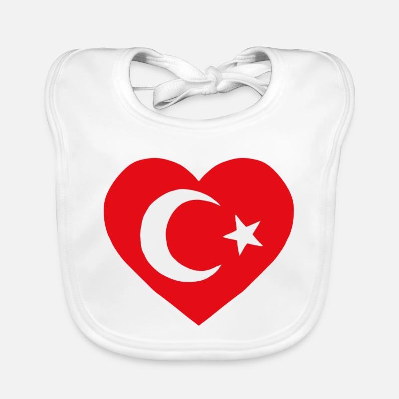 Cœur drapeau turc Bavoir bio Bébé
